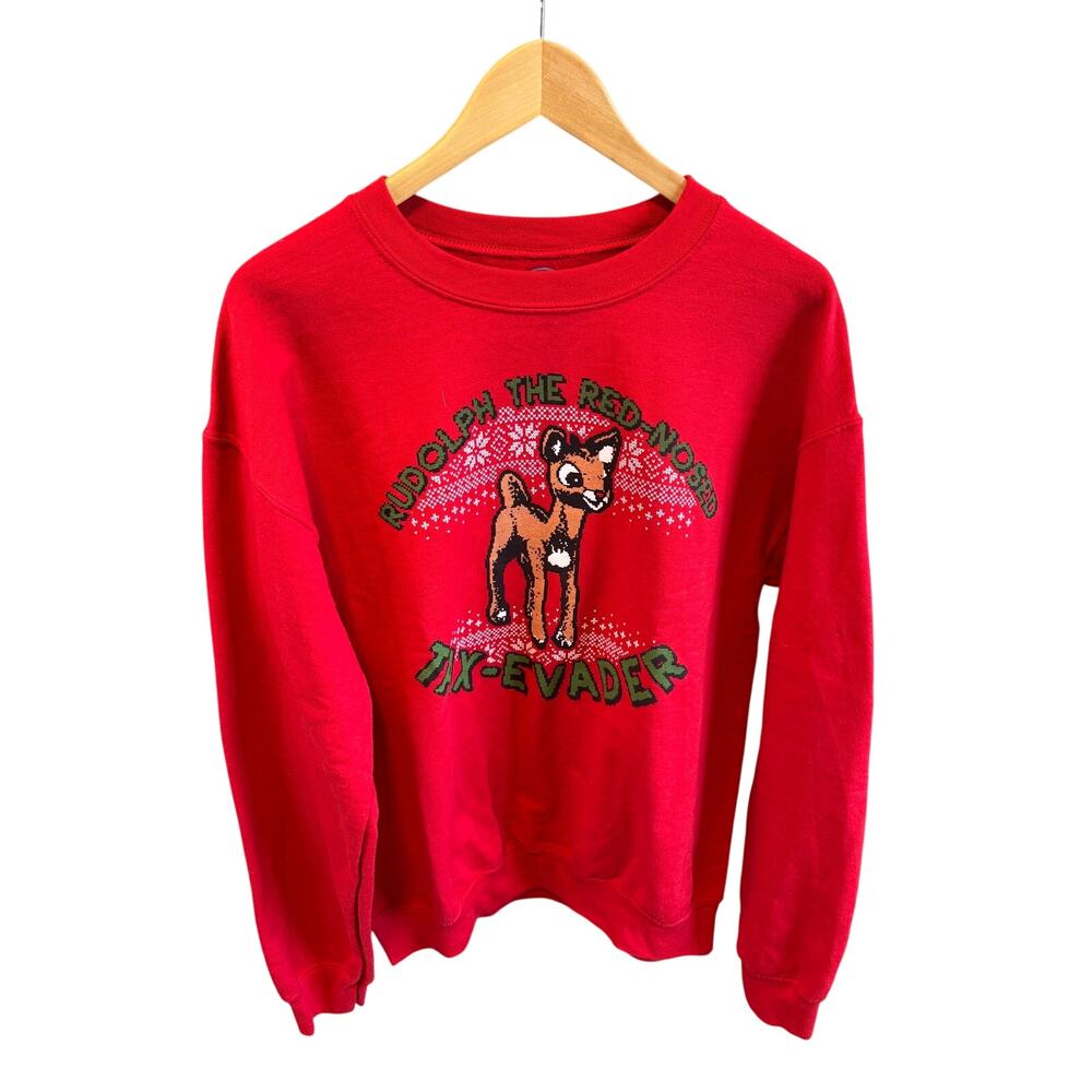 Shithead Steve Rudolph The Red Nose Tax Evader Sweatshirt Size M Red Christmas